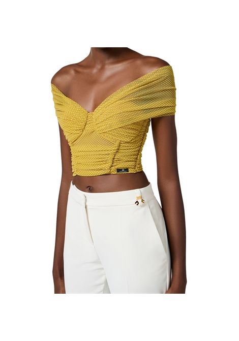 Top Elisabetta franchi donna TO03452E2 DK5 curry burro a pois ELISABETTA FRANCHI | Top | TO03452E2DK5